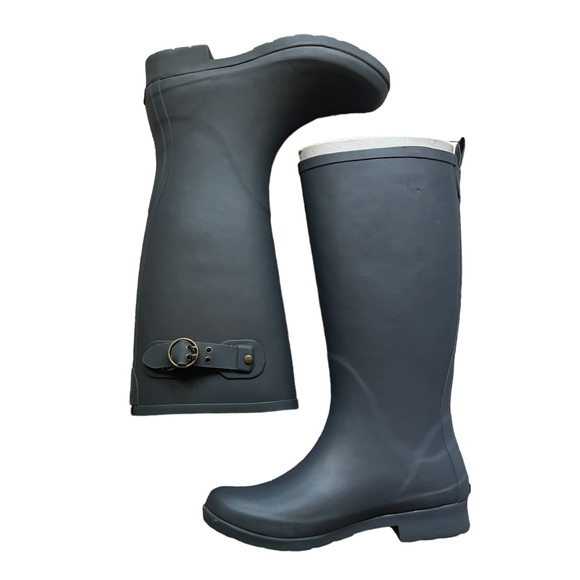 CHOOKA CITY SOLID TALL RAIN BOOT IN CHARCOAL - NIB! - Picture 6 of 7